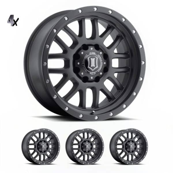 BRONCO (17×8.50) 4x ALPHA BLACK WITH BLACK RING 6×5.5″ (0 OFFSET)