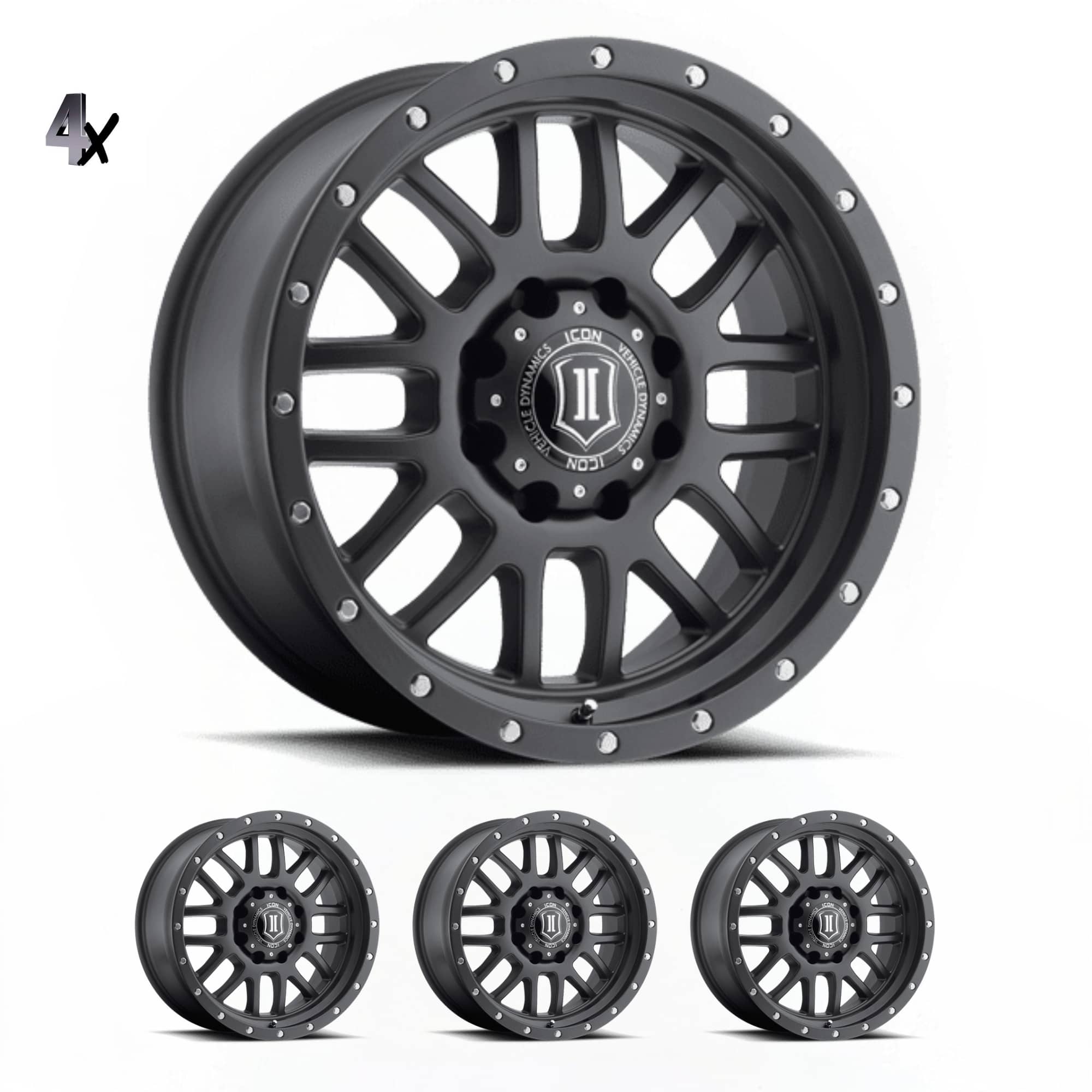 RAM 1500 (17×8.50) 4x ALPHA BLACK WITH BLACK RING 6×5.5″ (0 OFFSET)