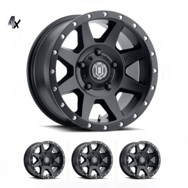 LC100/LC200/LX470/LX570 (17×8.50) 4 x REBOUND SATIN BLACK SIX SPEED 5×150 +25 Offset
