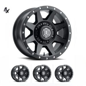 RAM 2500 (17×8.50) 4 x SATIN BLACK REBOUND HD 8×6.5 +13 OFFSET