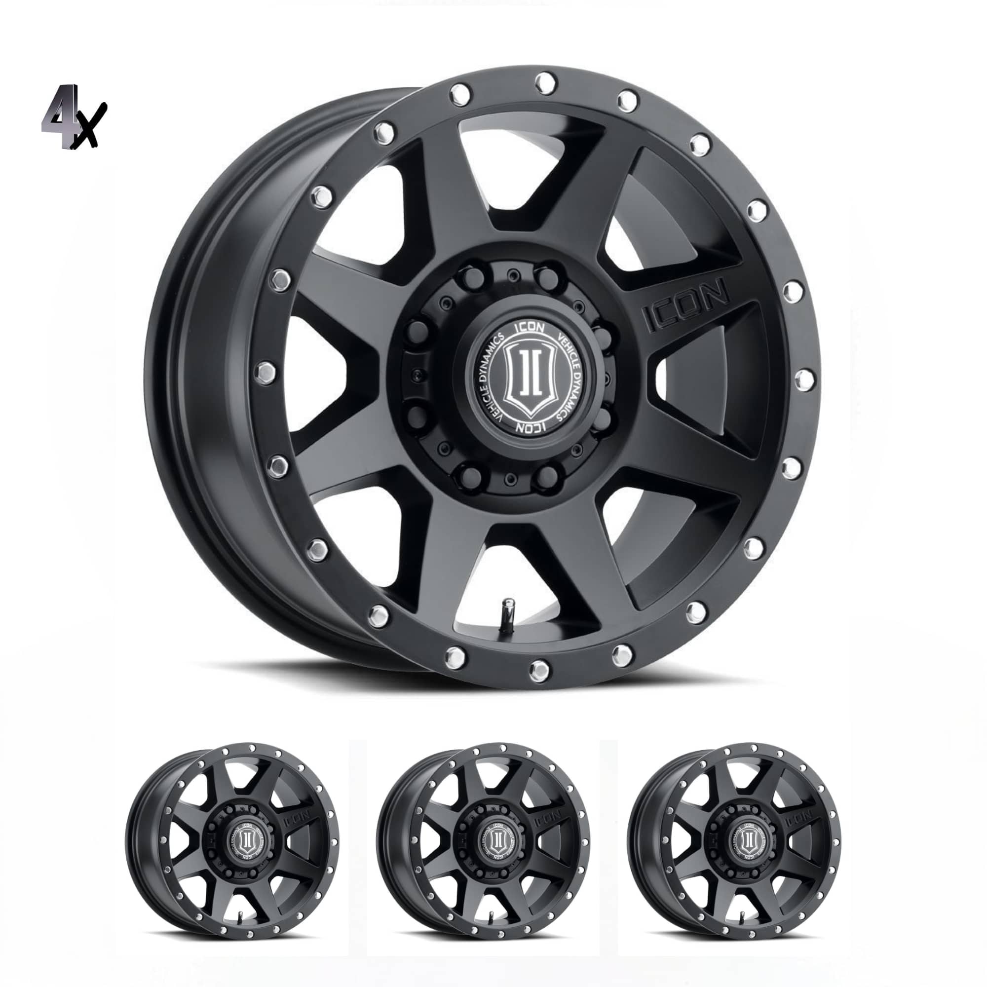 SILVERADO/SUBURBAN/SIERRA 2500HD (18×9) 4 x REBOUND HD SATIN BLACK 8×180 +12 OFFSET