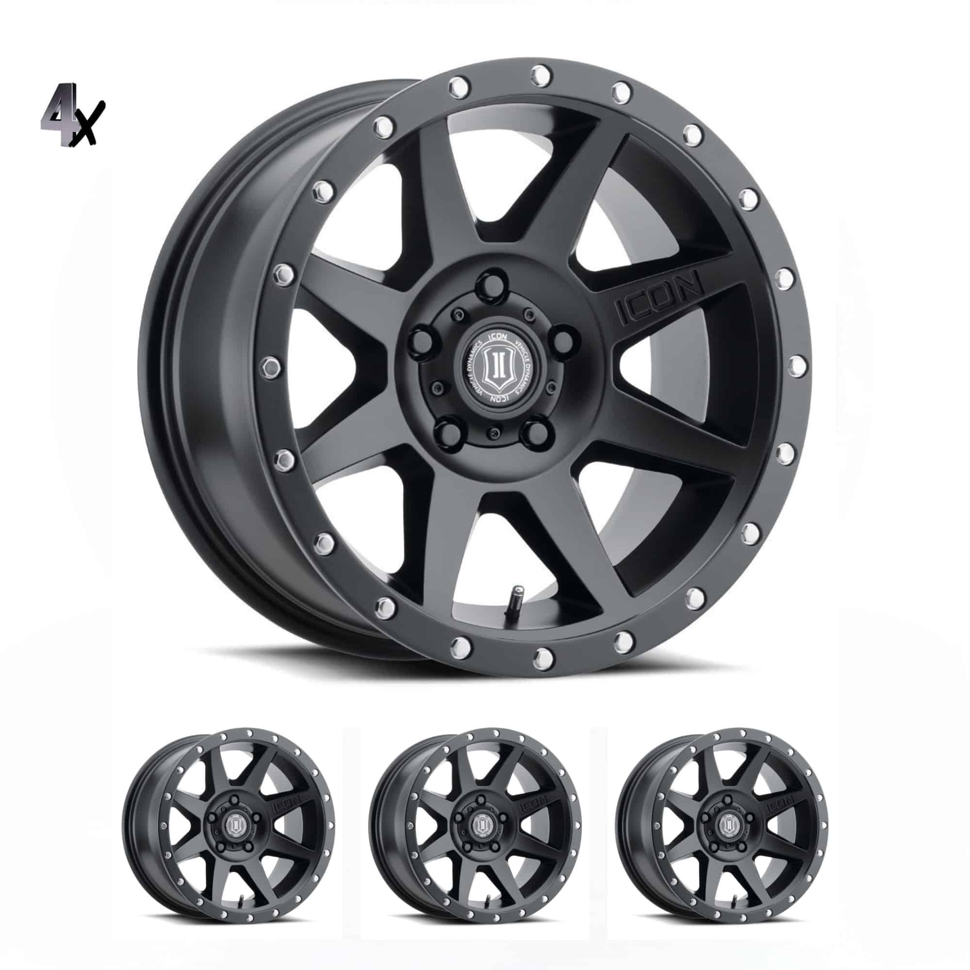 RAM 1500 (17×8.50) 4 x REBOUND SATIN BLACK 5×5.5 (0 OFFSET)
