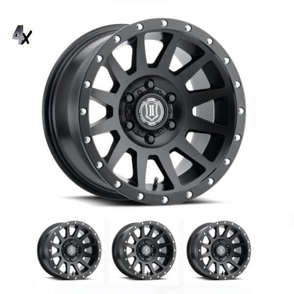 (17×8.50) 4x COMPRESSION SATIN BLACK 6×5.5″ (0 OFFSET)