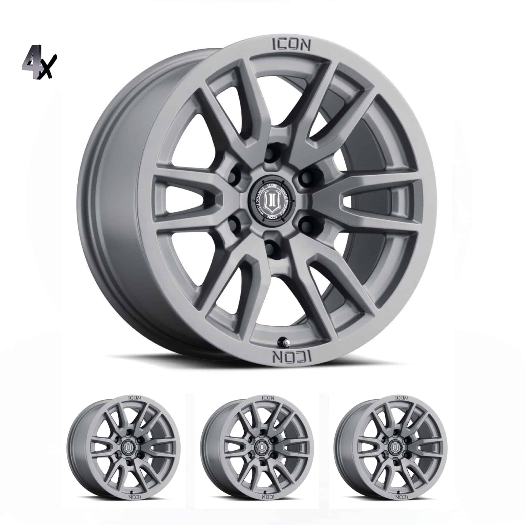 SILVERADO/SUBURBAN/SIERRA 1500 (17×8.50) 4x VECTOR6 TITANIUM 6×5.5″ (0 OFFSET)