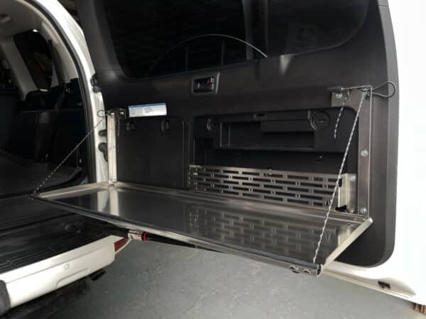 Prado150/GX460 Rear Door Drop Down Table and Cage [Natural Stainless]