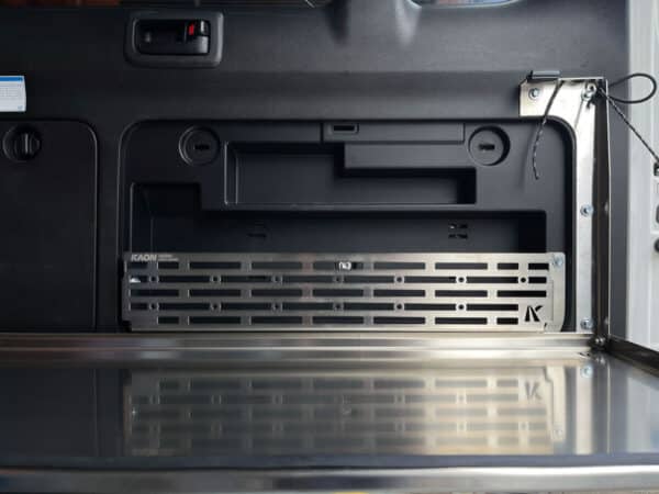 Prado150/GX460 Rear Door Drop Down Table and Cage [Natural Stainless]