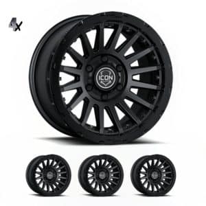 (17×8.5) 4x NUEVO SATIN BLACK 6×5.5 (0 OFFSET)