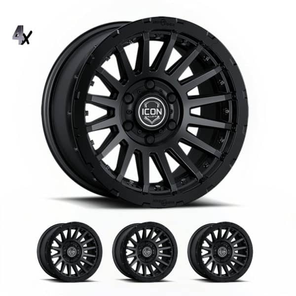 (17×8.5) 4x RECON PRO SATIN BLACK 6×5.5 (0 OFFSET)
