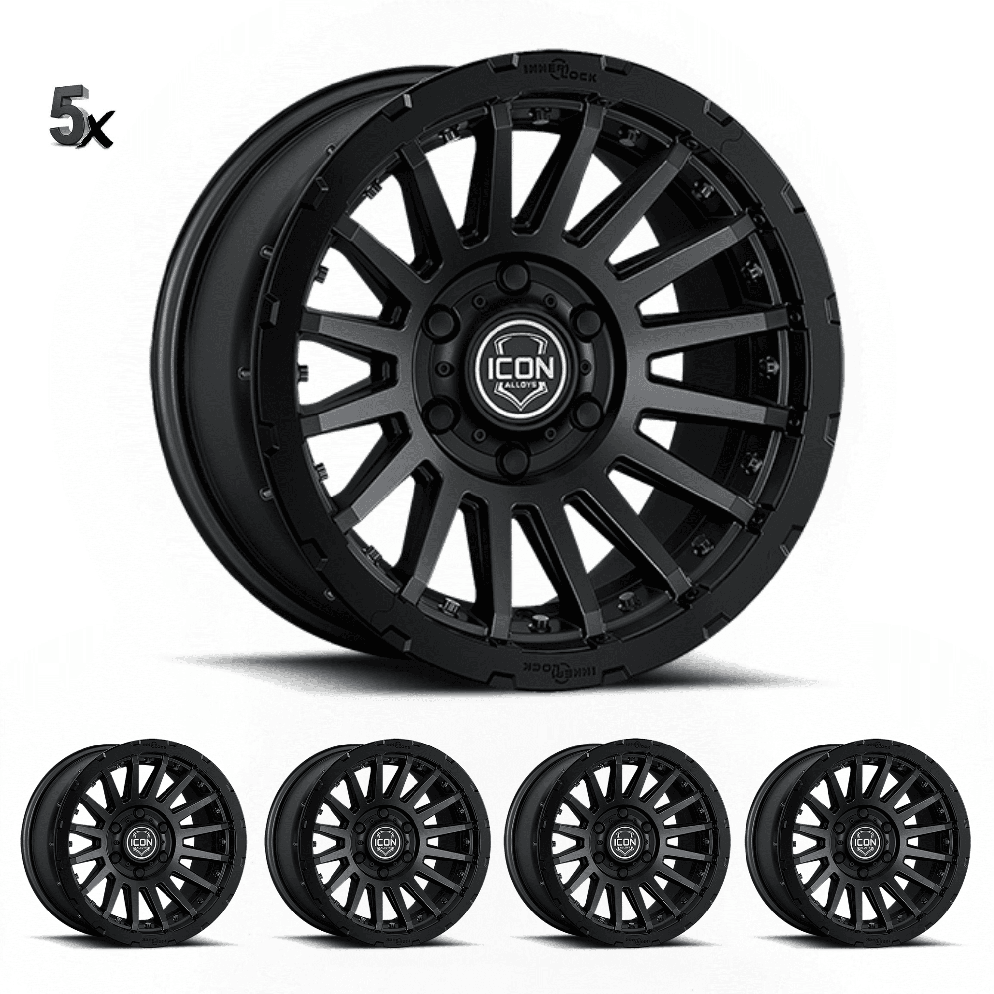 Y61 (17×8.5) 5x RECON PRO SATIN BLACK 6×5.5″ (0 OFFSET)