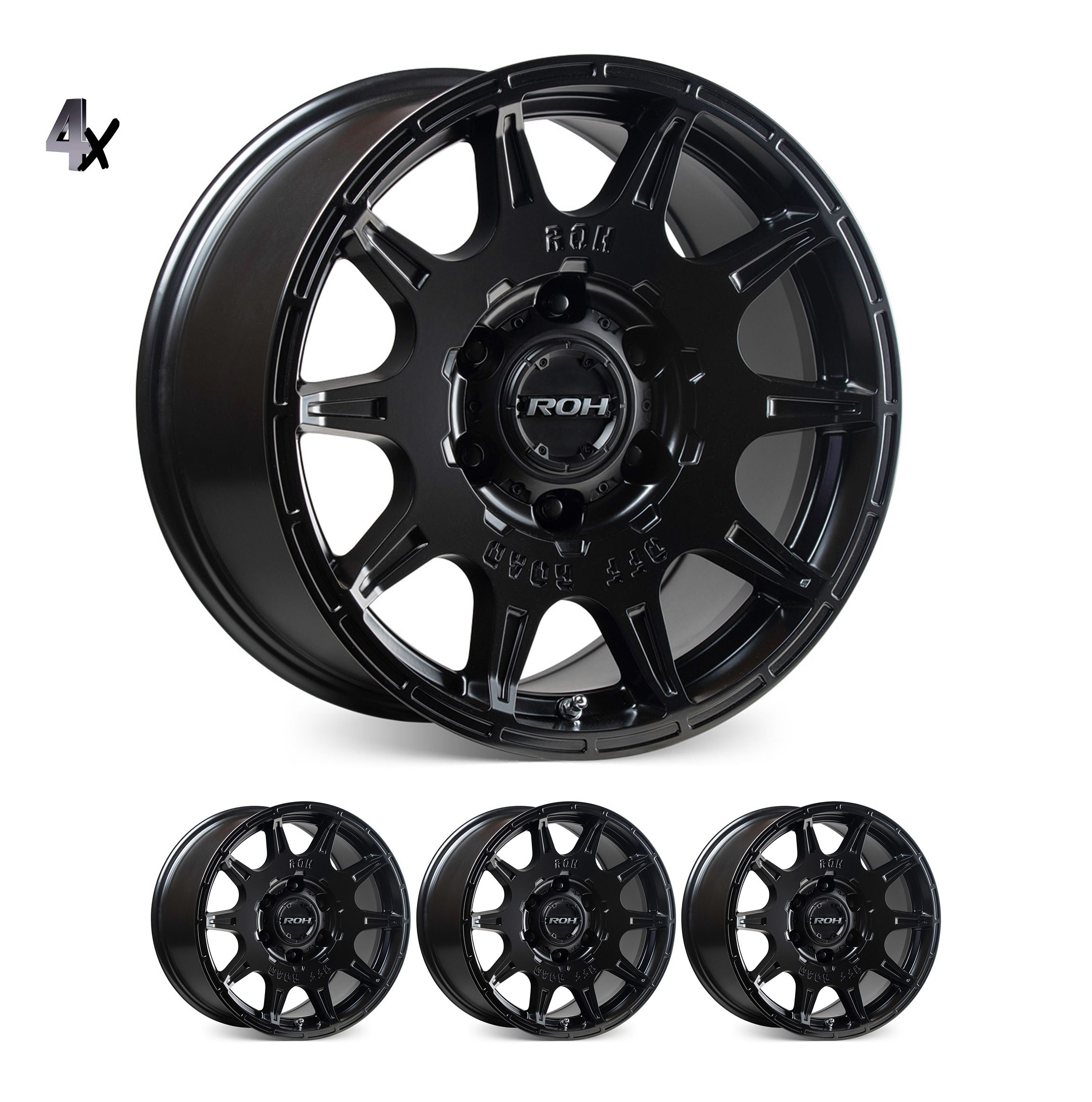 RANGER/RANGER RAPTOR/EVEREST (17X9) 4x INVADER WHEELS (6/139) +25 OFFSET